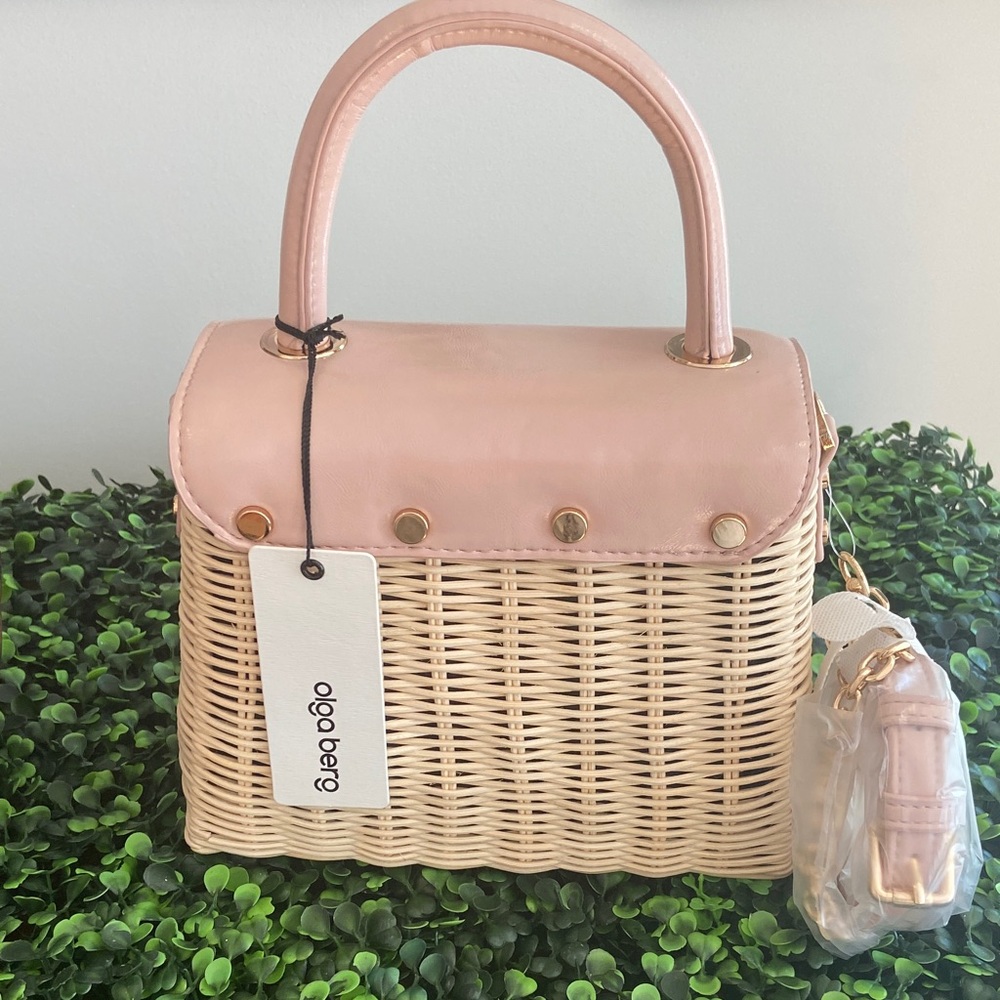 Olga Berg Pink and Cream Mini Bag - Picture 3 of 5